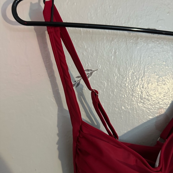 Burgundy Tankini Two-Piece Swimwear Set - Picture 4 of 11